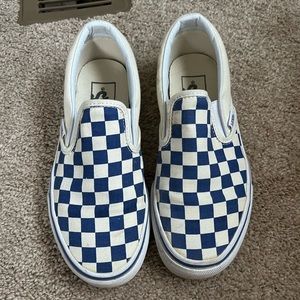 Blue checkered Vans